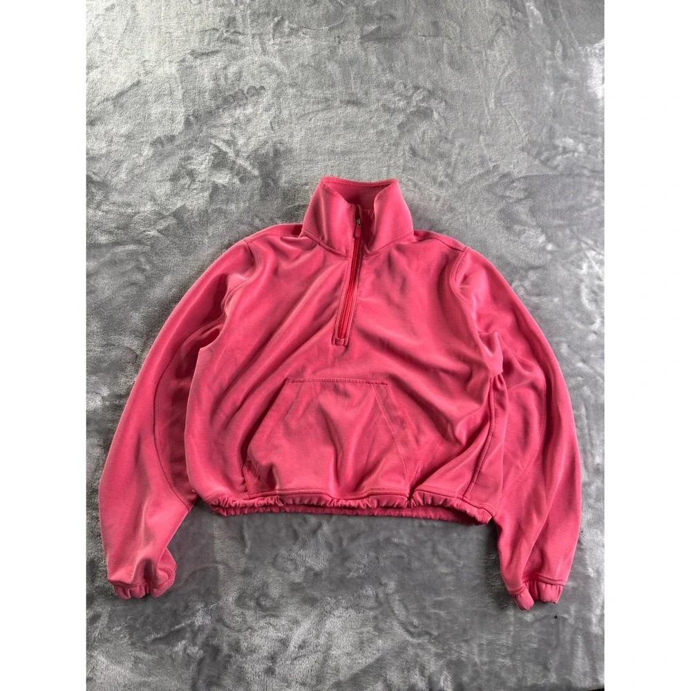 Lululemon Scuba Oversized Quarter-Zip Hoodie Women's Sweatshirt Size 4 Pink